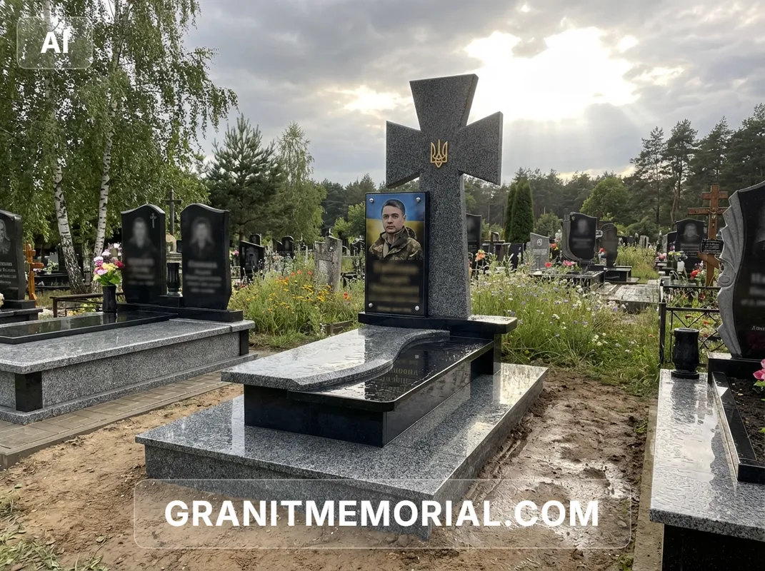 Военный мемориал с крестом #02