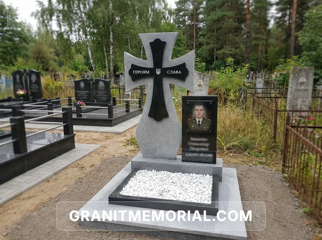 Военный мемориал с крестом #03