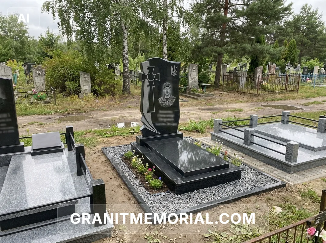 Военный мемориал с крестом #07