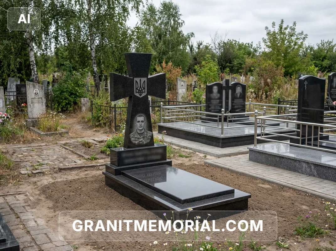 Военный мемориал с крестом #09