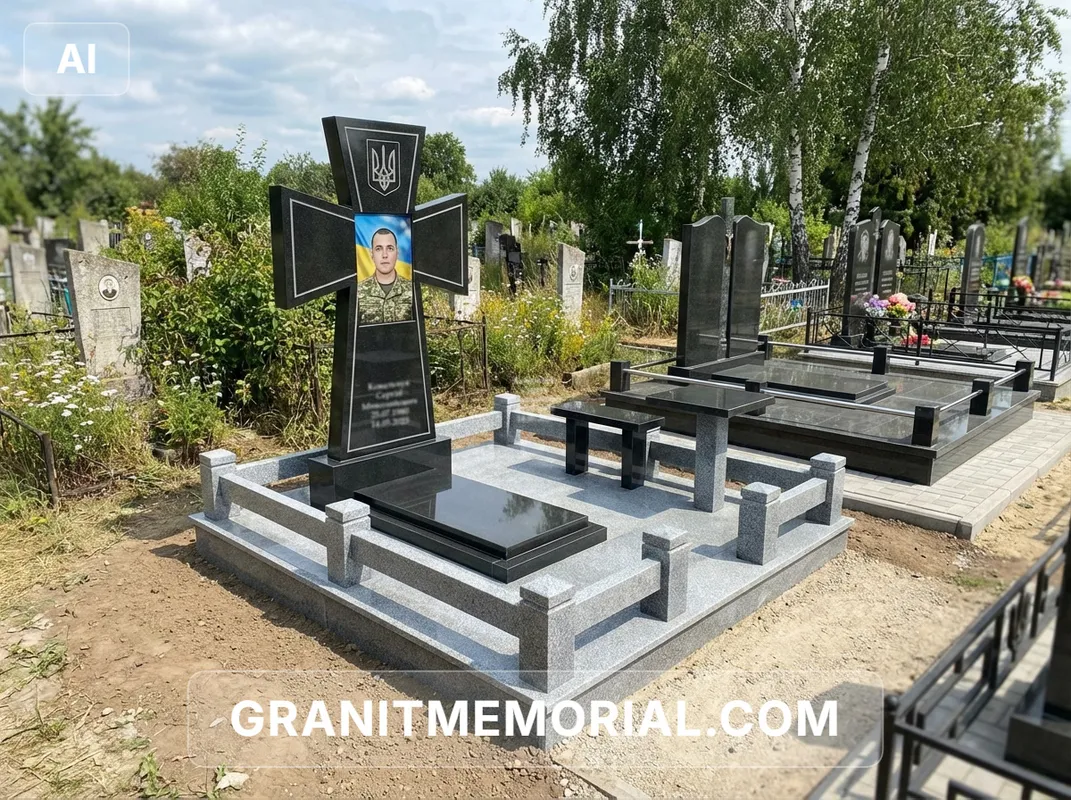 Военный мемориал с крестом #15