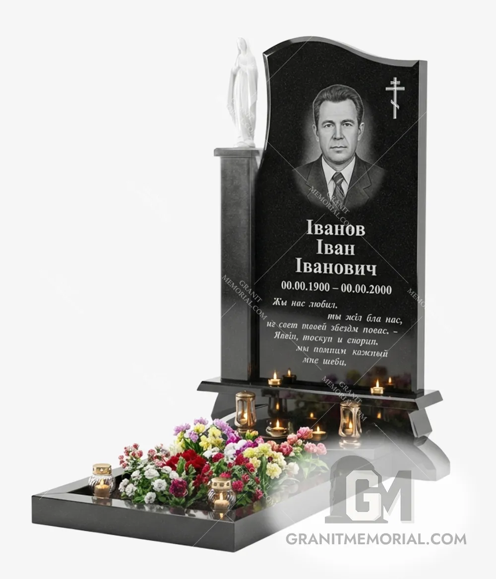 Гранитный памятник с фигурой