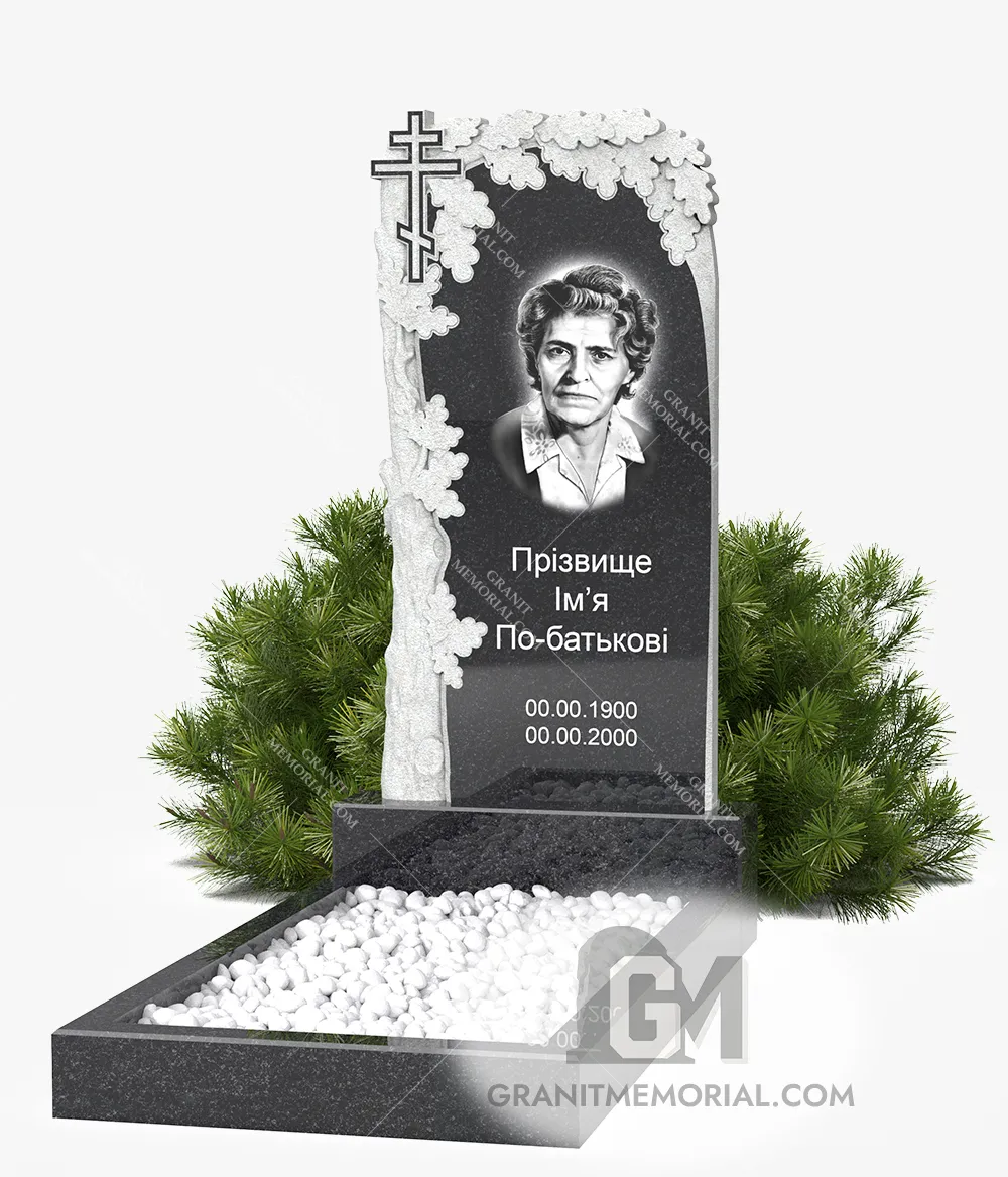 Памятник из Габбро с резным декором