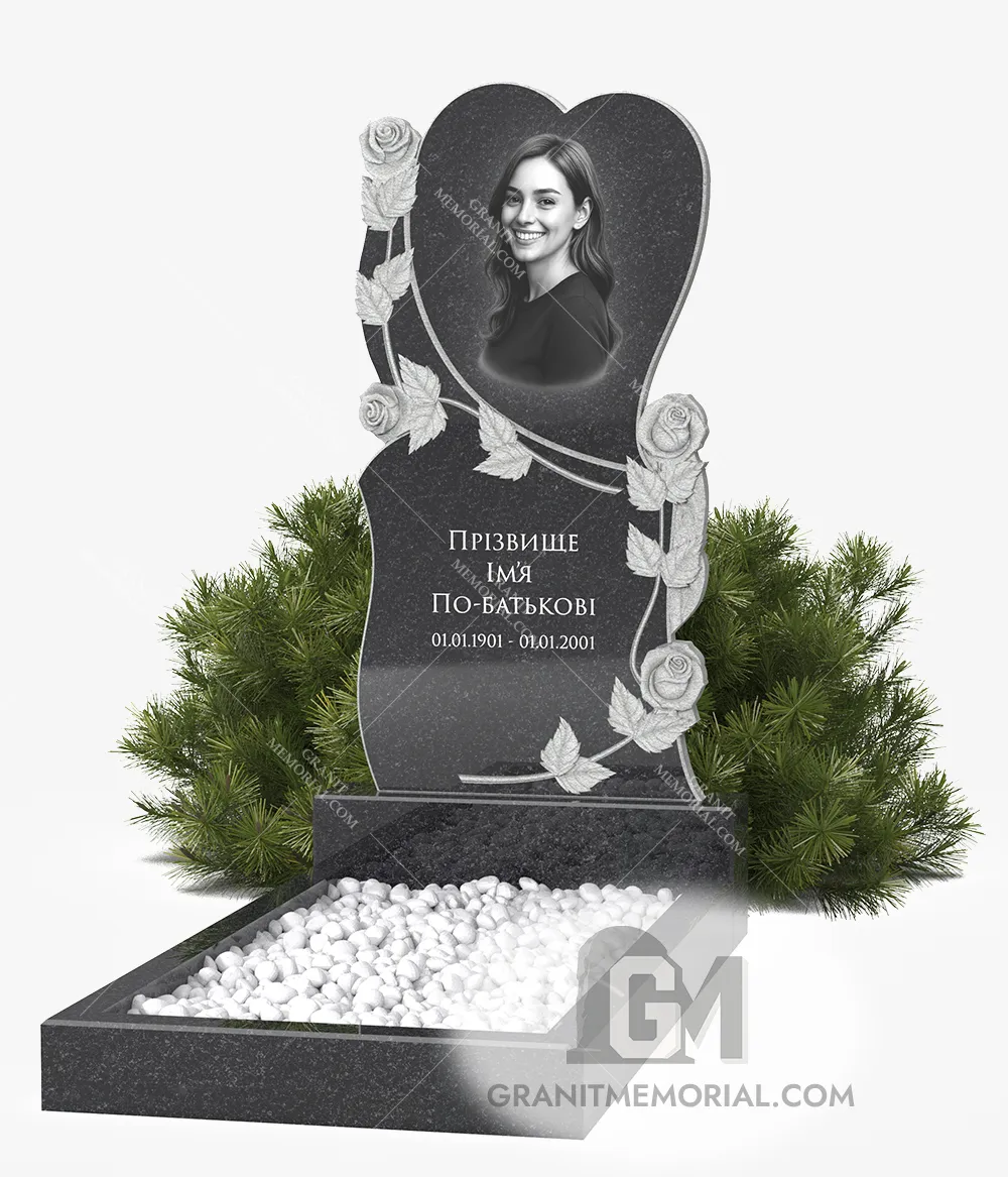 Памятник с резными розами