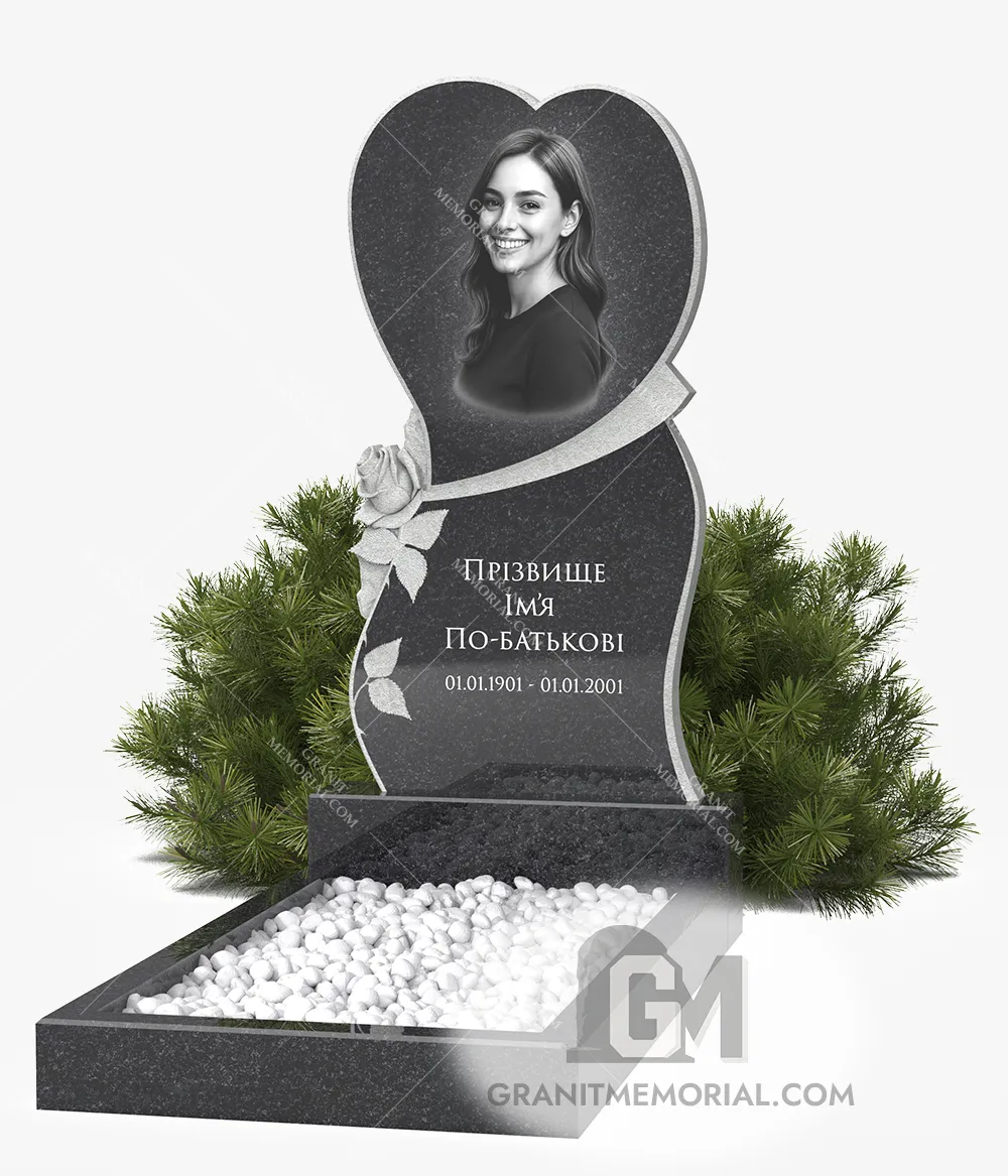 Памятник с резной розой