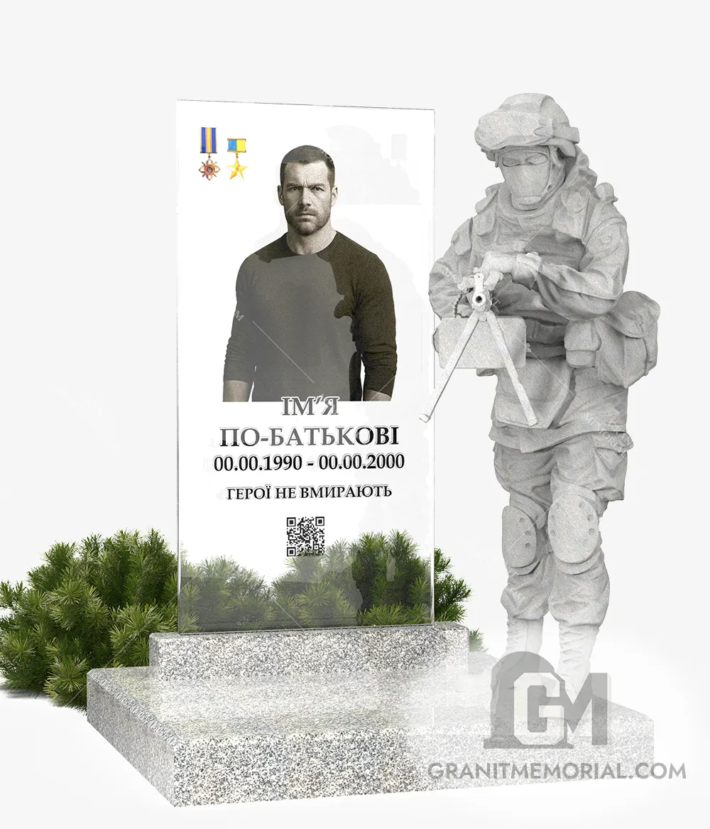 памятник военному с барельефом