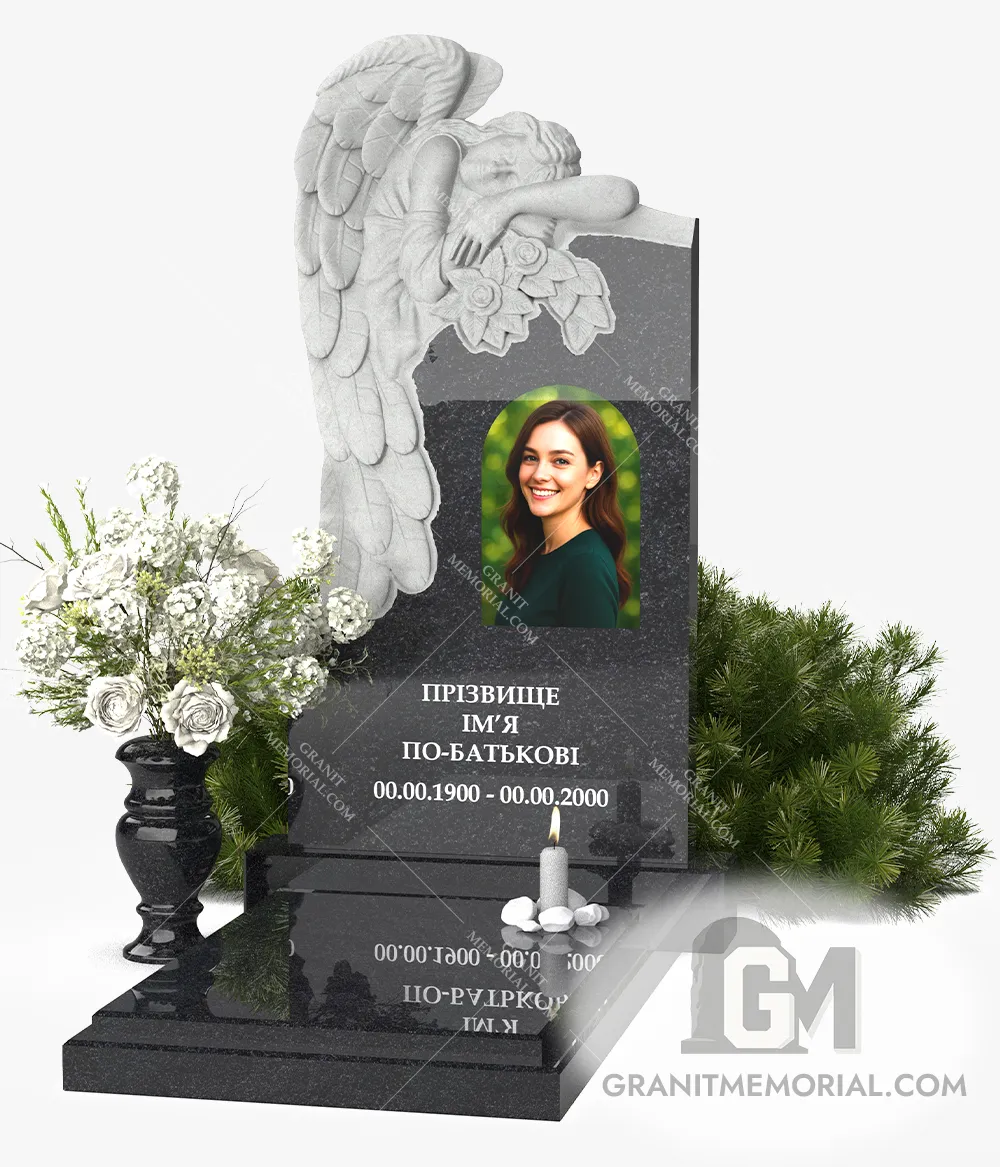 памятник с ангелом из гранита
