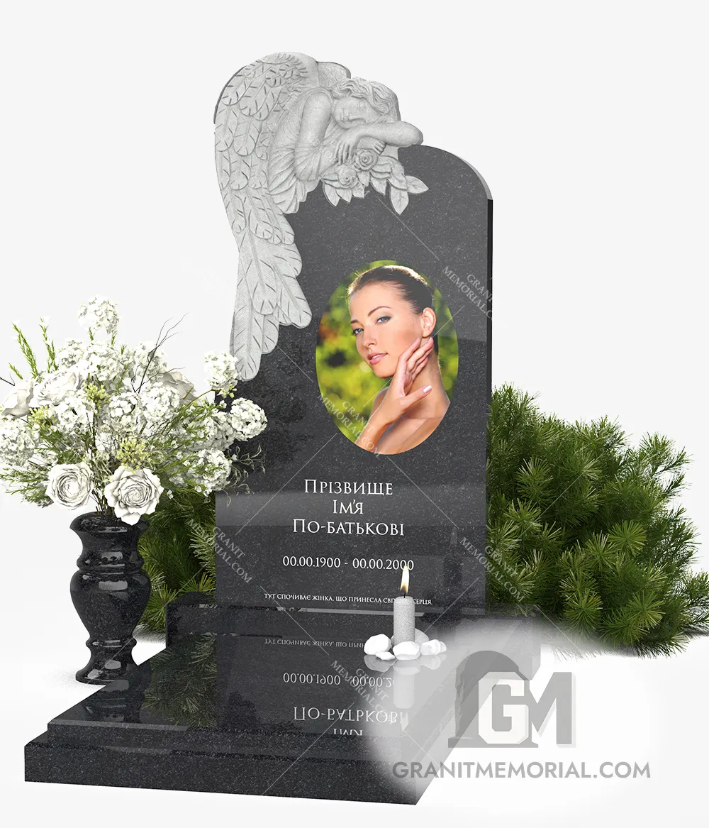 женский памятник с ангелом