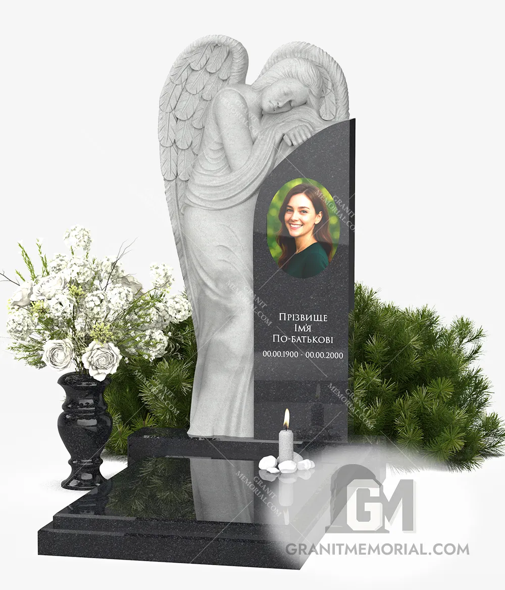 современный памятник с ангелом