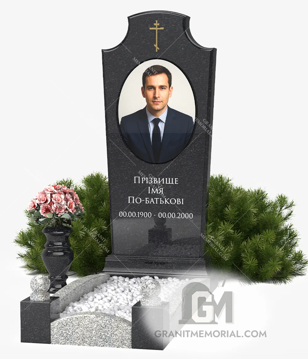 современный памятник с фотостеклом