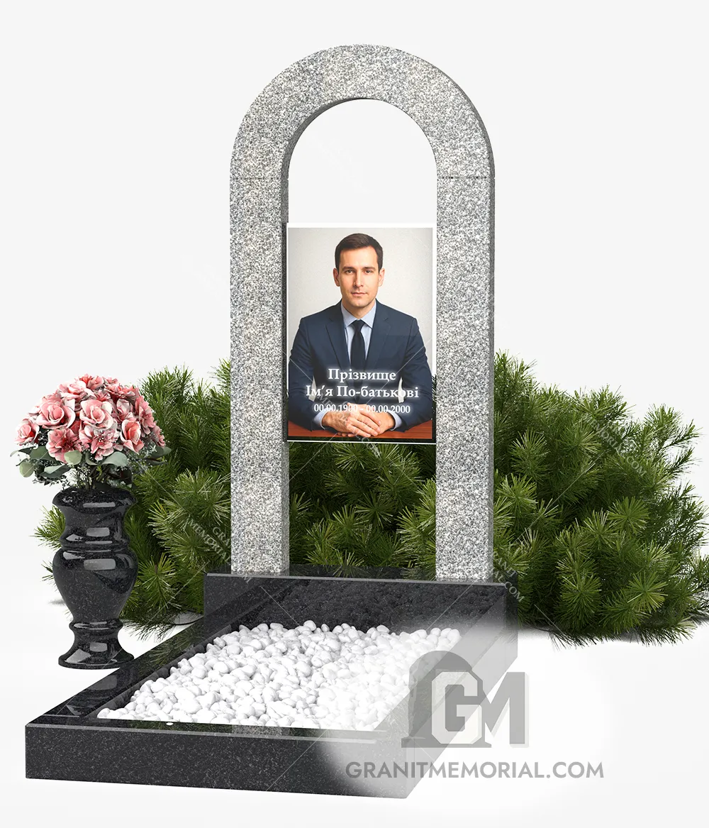 классический памятник с фотостеклом