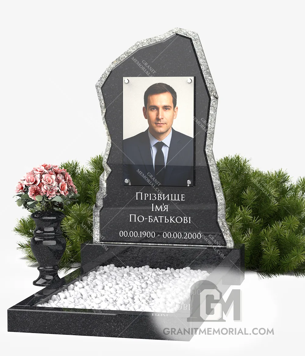 памятник с фотостеклом и барельефом