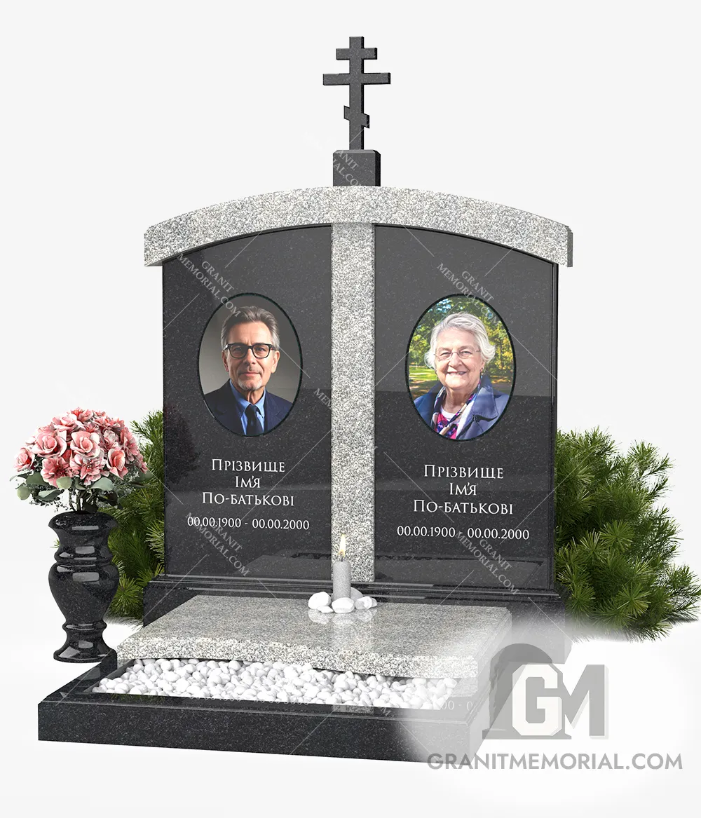семейный памятник с фотостеклом