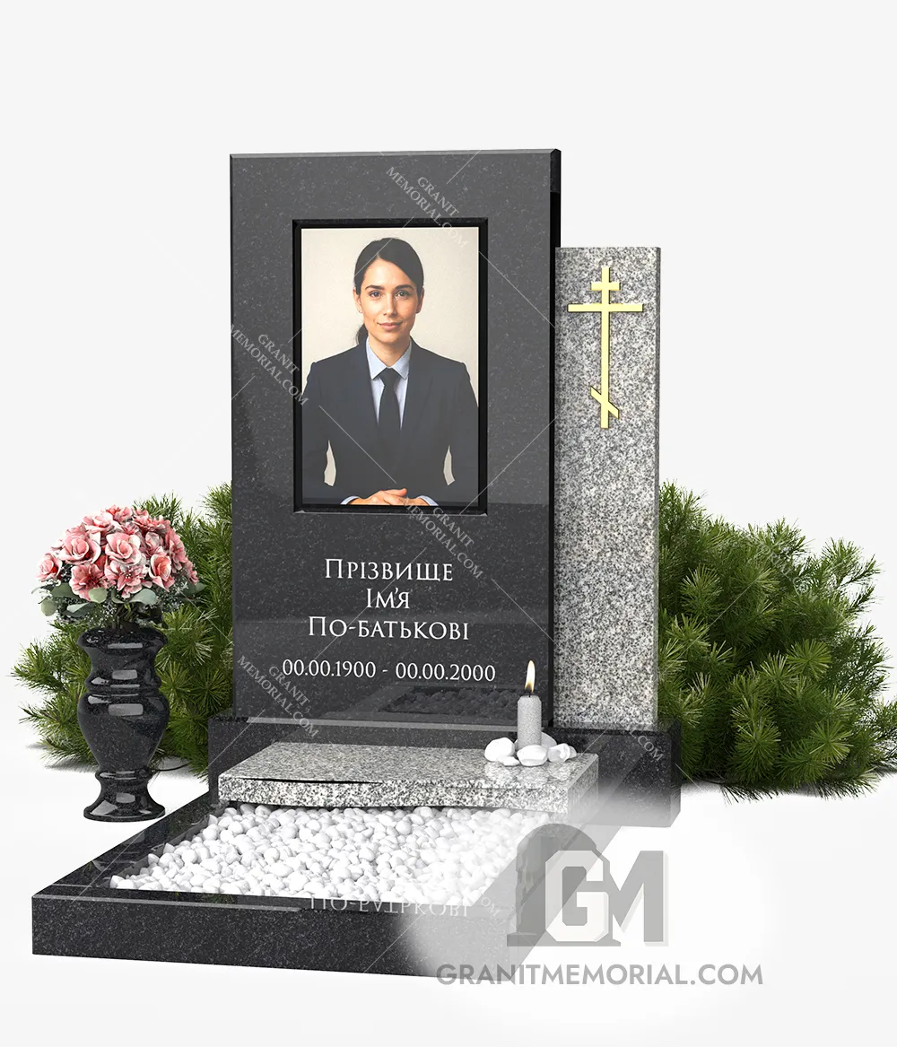 памятник с фотостеклом и бронзой