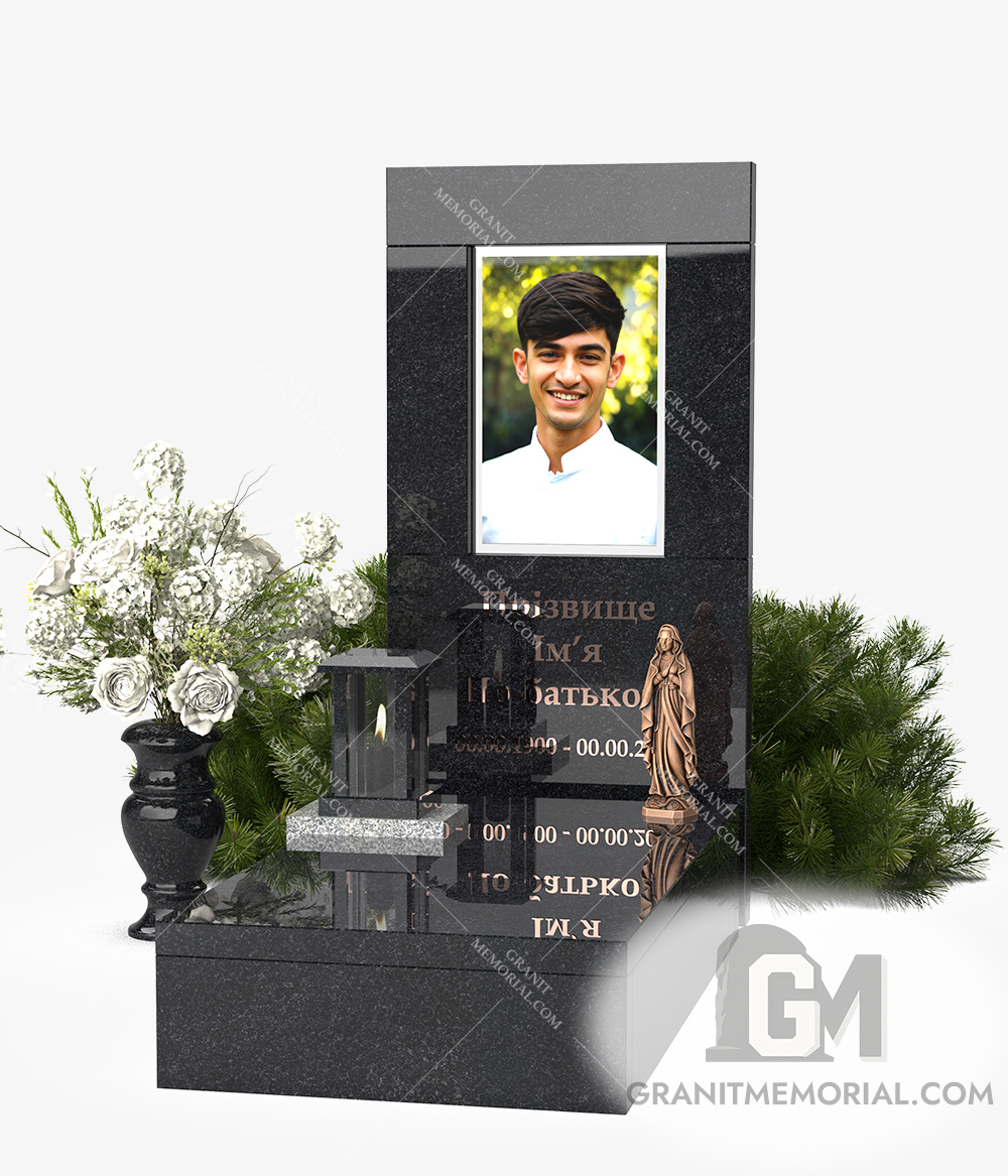 памятник в европейском стиле с фотостеклом